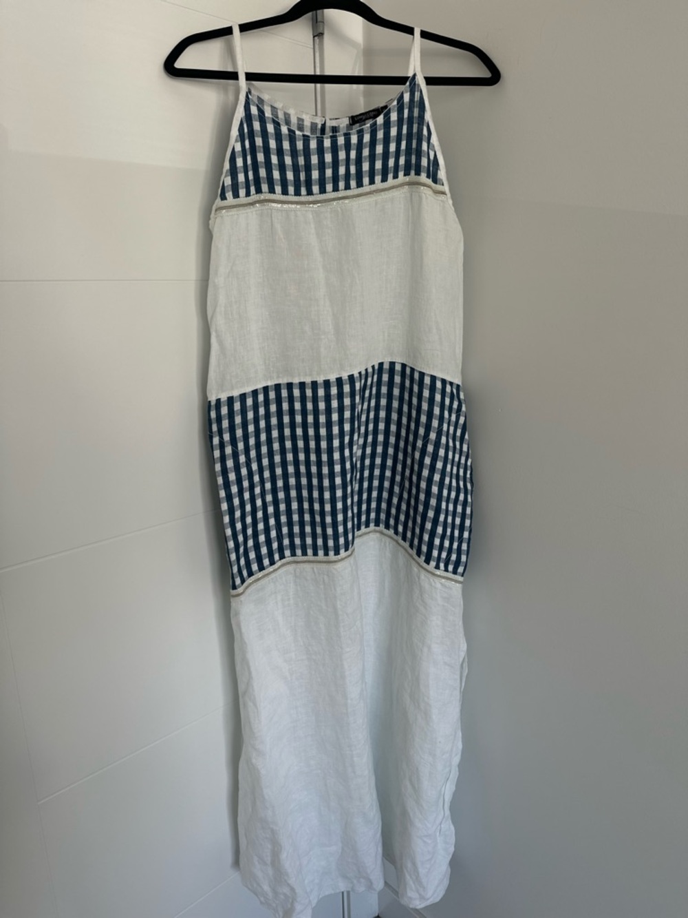 Lungo L’Arno Gingham Linen Maxi Dress Made in Italy | 100% Linen | Size Small